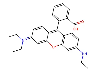 9-(2-Carboxyphenyl)-3-(diethylamino)-6-(ethylamino)xanthylium structure
