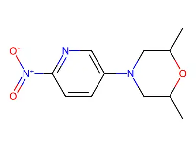 2,6-Dimethyl-4-(6-nitro-pyridin-3-yl)-morpholine structure