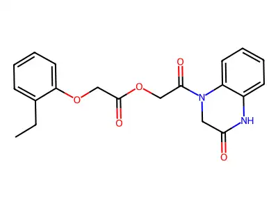 [2-Oxo-2-(3-oxo-2,4-dihydroquinoxalin-1-yl)ethyl] 2-(2-ethylphenoxy)acetate structure