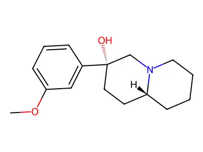 2H-Quinolizin-3-axial-ol, octahydro-3-equatorial-(3-methoxyphenyl)- structure
