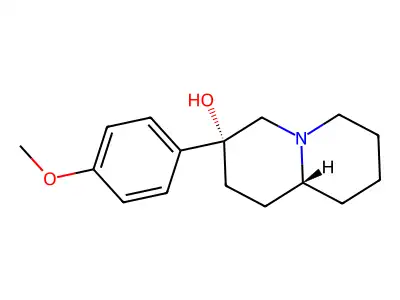 2H-Quinolizin-3-axial-ol, octahydro-3-equatorial-(4-methoxyphenyl)- structure
