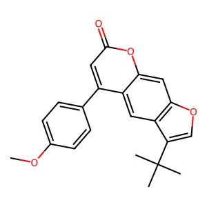 3-tert-butyl-5-(4-methoxyphenyl)-7H-furo[3,2-g]chromen-7-one structure