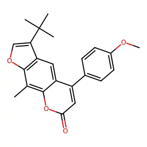 3-tert-butyl-5-(4-methoxyphenyl)-9-methyl-7H-furo[3,2-g]chromen-7-one structure