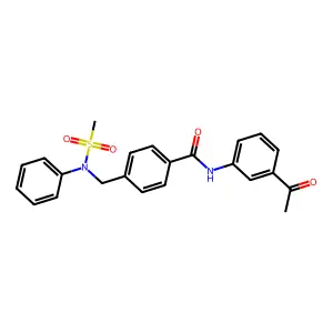 N-(3-acetylphenyl)-4-{[(methylsulfonyl)(phenyl)amino]methyl}benzamide structure
