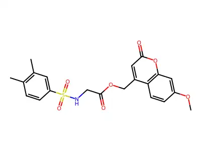 (7-methoxy-2-oxochromen-4-yl)methyl 2-[(3,4-dimethylphenyl)sulfonylamino]acetate structure