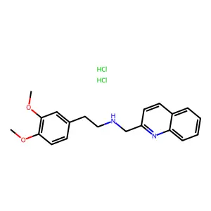 Quinoline, 2-((3,4-dimethoxyphenethylamino)methyl)-, dihydrochloride structure
