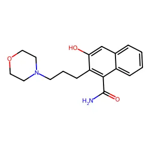 3-Hydroxy-2-(3-(morpholino)propyl)naphthalene-1-carboxamide structure