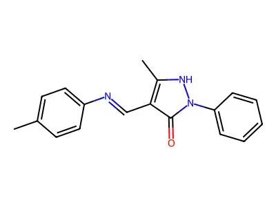 5-methyl-2-phenyl-4-(4-toluidinomethylene)-2,4-dihydro-3H-pyrazol-3-one structure