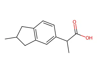 1H-Indene-5-acetic acid, 2,3-dihydro-alpha,2-dimethyl- structure
