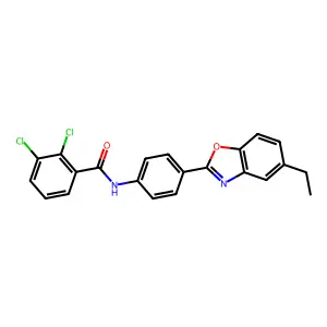 2,3-dichloro-N-[4-(5-ethyl-1,3-benzoxazol-2-yl)phenyl]benzamide structure