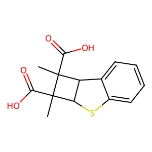 1,2,2a,7b-Tetrahydro-1,2-dimethylbenzo[b]cyclobuta[d]thiophene-1,2-dicarboxylic acid structure