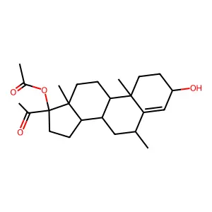 (3beta,6alpha)-17-(Acetyloxy)-3-hydroxy-6-methyl-pregn-4-en-20-one structure