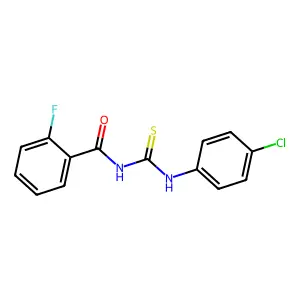 N-[(4-chlorophenyl)carbamothioyl]-2-fluorobenzamide structure