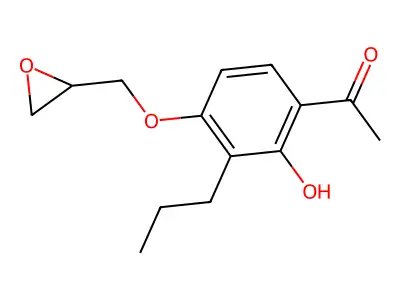 1-(2-Hydroxy-4-(2-oxiranylmethoxy)-3-propylphenyl)ethanone structure