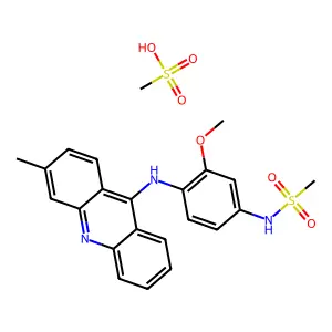 Methanesulfonamide, N-(3-methoxy-4-((3-methyl-9-acridinyl)amino)phenyl)-, monomethanesulfonate structure