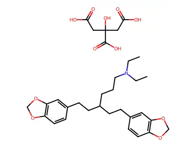 1,3-Benzodioxole, (3-(diethylaminopropyl)pentamethylene)bis-, citrate structure