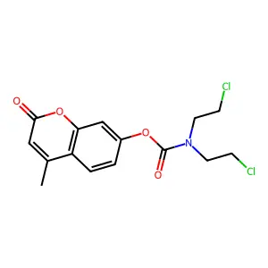 (4-methyl-2-oxochromen-7-yl) N,N-bis(2-chloroethyl)carbamate structure