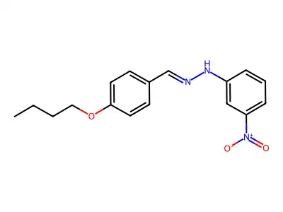 N-[(4-butoxyphenyl)methylideneamino]-3-nitroaniline structure
