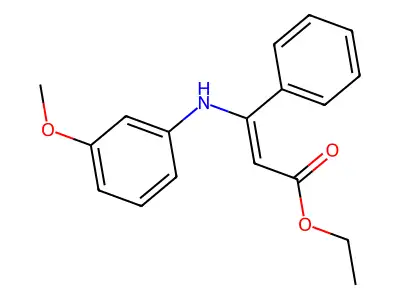 Ethyl 3-(3-methoxyanilino)-3-phenylprop-2-enoate structure