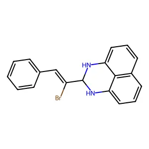 2-(1-bromo-2-phenylvinyl)-2,3-dihydro-1H-perimidine structure