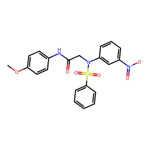 2-[N-(benzenesulfonyl)-3-nitroanilino]-N-(4-methoxyphenyl)acetamide structure