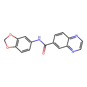 N-(1,3-benzodioxol-5-yl)quinoxaline-6-carboxamide structure