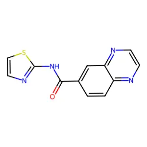 N-(1,3-thiazol-2-yl)quinoxaline-6-carboxamide structure