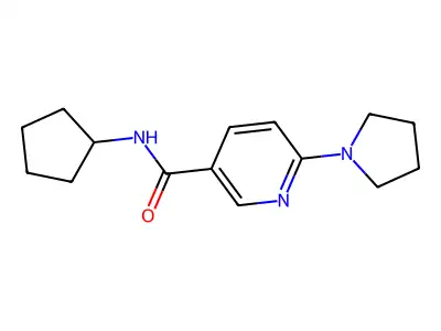 3-Pyridinecarboxamide,n-cyclopentyl-6-(1-pyrrolidinyl)- structure