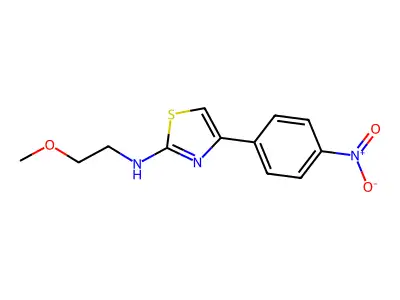 N-(2-methoxyethyl)-4-(4-nitrophenyl)-1,3-thiazol-2-amine structure