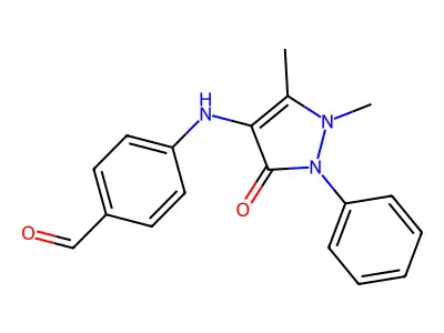 4-[(1,5-dimethyl-3-oxo-2-phenyl-2,3-dihydro-1H-pyrazol-4-yl)amino]benzaldehyde structure