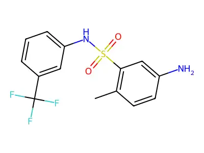 5-amino-2-methyl-N-[3-(trifluoromethyl)phenyl]benzene-1-sulfonamide structure