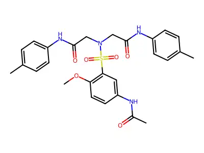 2,2'-[(5-Acetamido-2-methoxybenzene-1-sulfonyl)azanediyl]bis[N-(4-methylphenyl)acetamide] structure