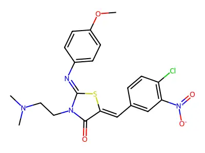 5-[(4-Chloro-3-nitrophenyl)methylene]-3-[2-(dimethylamino)ethyl]-2-[(4-methoxyphenyl)imino]-4-thiazolidinone structure