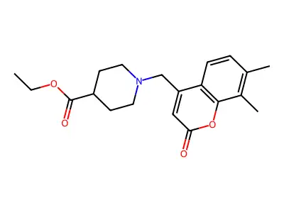Ethyl 1-[(7,8-dimethyl-2-oxochromen-4-yl)methyl]piperidine-4-carboxylate structure