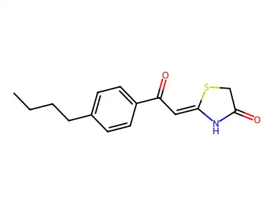 2-[2-(4-Butylphenyl)-2-oxoethylidene]-1,3-thiazolidin-4-one structure