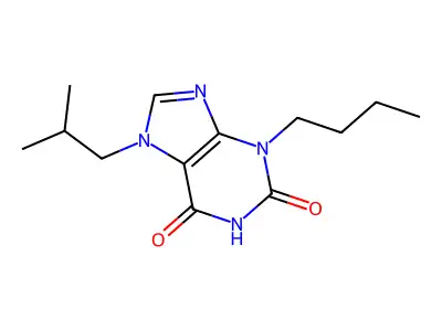 3-Butyl-7-isobutyl-3,7-dihydro-purine-2,6-dione structure