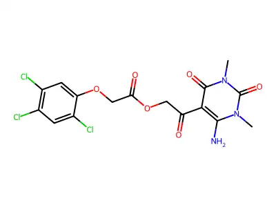 [2-(4-amino-1,3-dimethyl-2,6-dioxopyrimidin-5-yl)-2-oxoethyl] 2-(2,4,5-trichlorophenoxy)acetate structure
