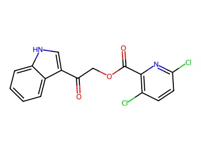 2-(1H-indol-3-yl)-2-oxoethyl 3,6-dichloropyridine-2-carboxylate structure