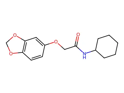 2-(1,3-benzodioxol-5-yloxy)-N-cyclohexylacetamide structure