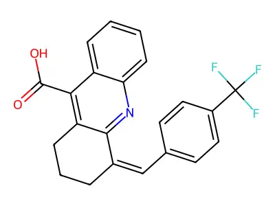 4-[[4-(trifluoromethyl)phenyl]methylidene]-2,3-dihydro-1H-acridine-9-carboxylic Acid structure