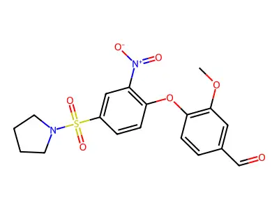 3-Methoxy-4-(2-nitro-4-pyrrolidin-1-ylsulfonylphenoxy)benzaldehyde structure