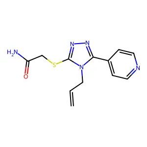 2-[(4-Prop-2-enyl-5-pyridin-4-yl-1,2,4-triazol-3-yl)sulfanyl]acetamide structure