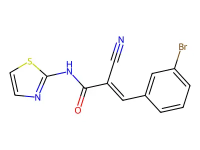 3-(3-bromophenyl)-2-cyano-N-(1,3-thiazol-2-yl)prop-2-enamide structure