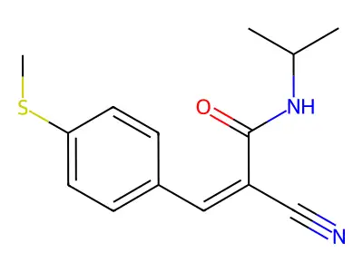 (Z)-2-cyano-3-(4-methylsulfanylphenyl)-N-propan-2-ylprop-2-enamide structure