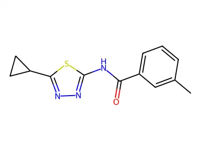 N-(5-cyclopropyl-1,3,4-thiadiazol-2-yl)-3-methylbenzamide structure