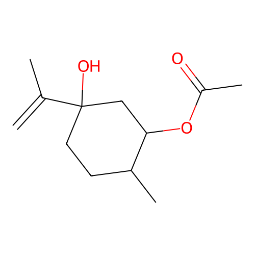 5-Hydroxy-5-isopropenyl-2-methylcyclohexyl acetate structure