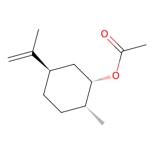 (1S,2R,5R)-2-Methyl-5-(prop-1-en-2-yl)cyclohexyl acetate structure