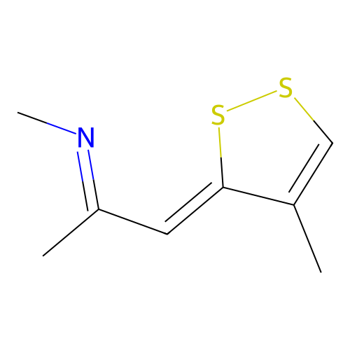 Methanamine, N-(1-methyl-2-(5-methyl-3H-1,2-dithiol-3-ylidene)ethylidene)- structure