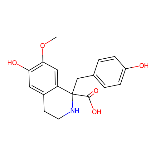 1,2,3,4-Tetrahydroisoquinolin-6-ol-1-carboxylic acid, 1-[4-hydroxybenzy]- structure