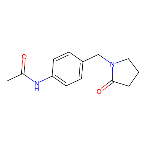 N-(4-((2-oxopyrrolidin-1-yl)methyl)phenyl)acetamide structure